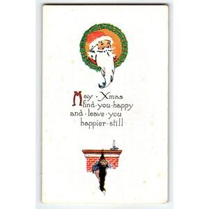Vintage Santa Claus Christmas Postcard with Holiday Greeting